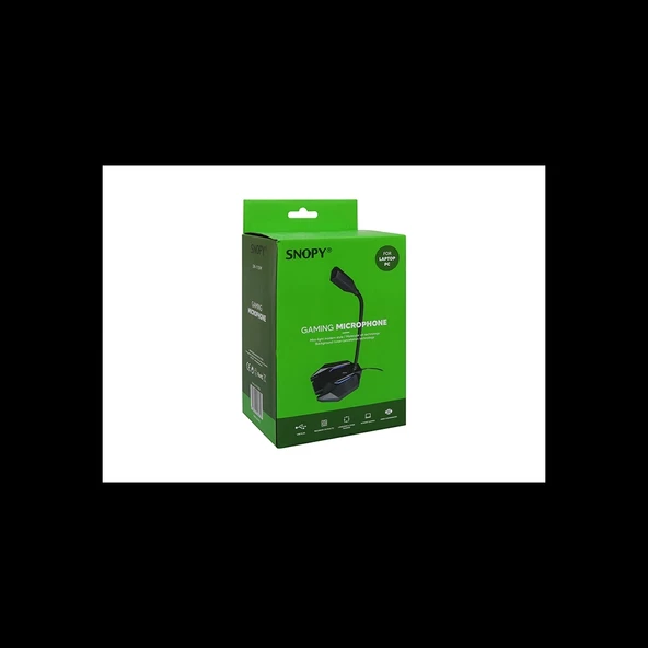 Snopy Sn-110m, Siyah, Led Işıklı, Usb, Gamıng, Masaüstü, Mikrofon - 4