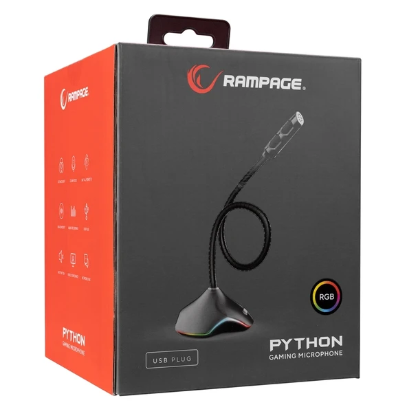 Rampage Rmx-m7, Siyah, Rgb Led, Usb, Pc-ps4-xbox-mobil Uyumlu, Esnek, Gamıng, Masaüstü, Mikrofon - 5