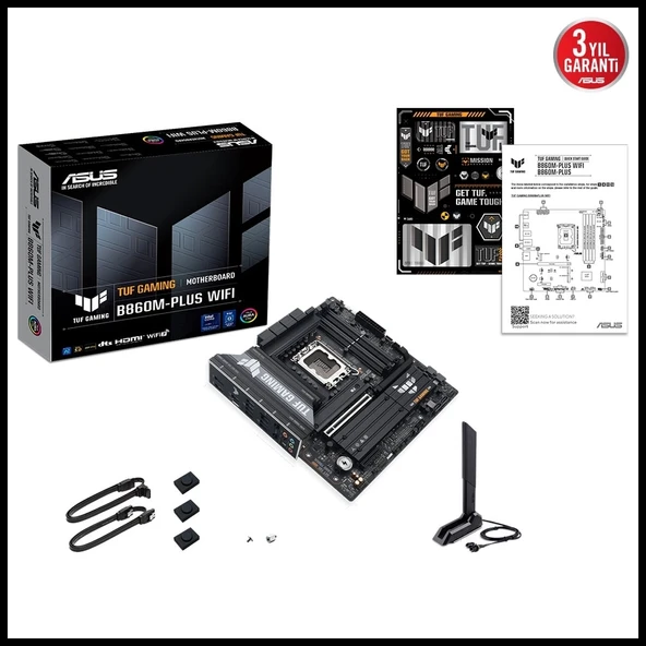 Asus Tuf Gamıng B860m-plus Wıfı, 4xddr5, 3xm.2, Hdmı, Dp, Wi-fi 7, Bluetooth V5.4, Intel Core Ultra Cpu(seri 2), Lga1851 - 5