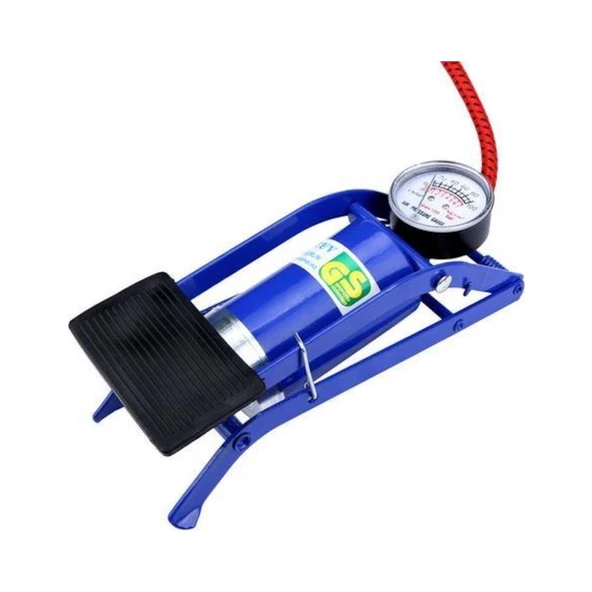 Bisiklet Pompası Top Şişirme Hava Ayak Pompası Basınç Göstergeli Tek Pistonlu - 7