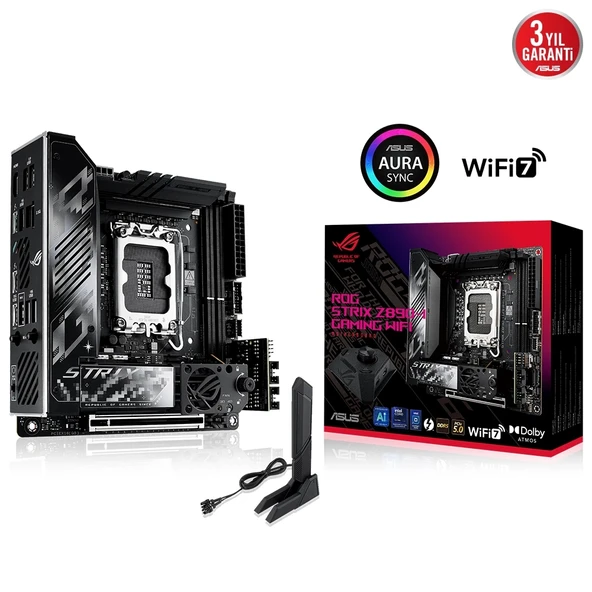 TEKNOTEG - ASUS ROG STRIX Z890-I GAMING WIFI DDR5 2XM2 USB3.2 RGB LAN MINI ITX