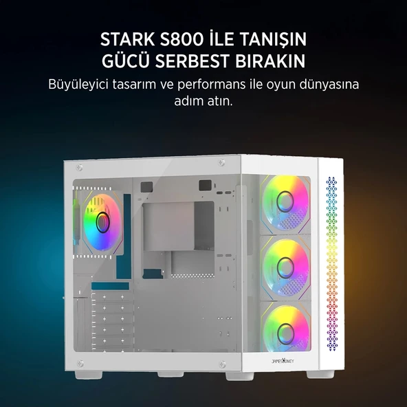 TEKNOTEG - JAMES DONKEY STARK S800 4X ARGB BEYAZ GAMING KASA - 2