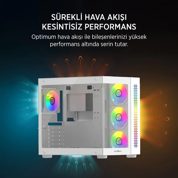 TEKNOTEG - JAMES DONKEY STARK S800 4X ARGB BEYAZ GAMING KASA - 6