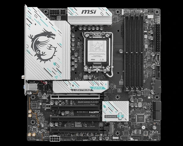 TEKNOTEG - MSI B860M GAMING PLUS WIFI SOKET 1851 DDR5 8600MHZ(OC) 3xM.2 1x TB4 HDMI DISPLAY 5G LAN WIFI 7 mATX - 2