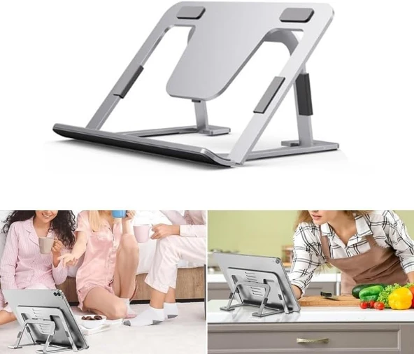Plentiful Ayarlanabilir Katlanabilir iPad Stand 14inç  Metal Masaüstü Telefon Tablet Standı - 3