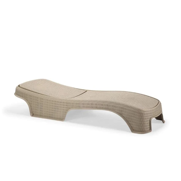 Omnipazar SY2536 Bej Renk Brezza Royal Rattan Lüks Şezlong 2'li Set - 3