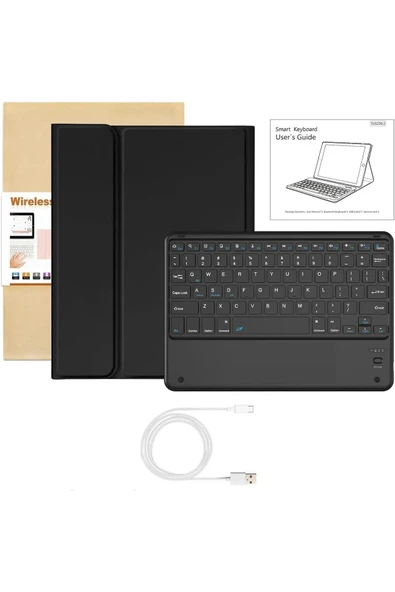 Apple Ipad Pro 4. Nesil M2 2022 11 Inç Uyumlu Bluetooth Klavyeli Kılıf Kalem Bölmeli (TÜRKÇE KLAVYE)  PEMBE - 4