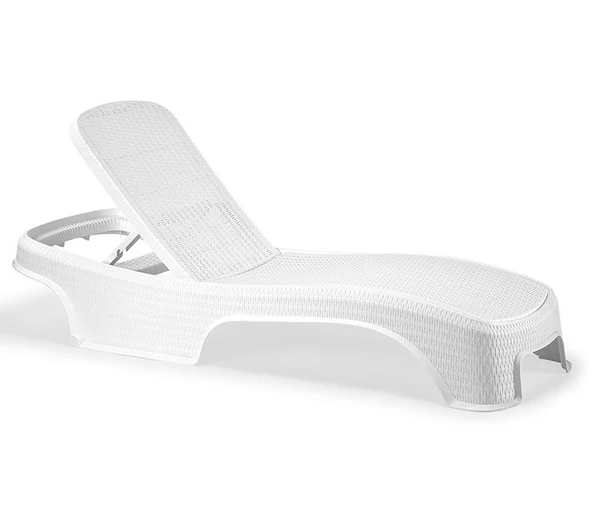 Omnipazar SY-2536 Beyaz Brezza Royal Rattan Lüks Şezlong 2'li Set - 3