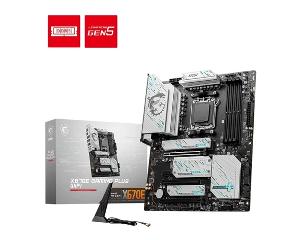 TEKNOTEG - MSI X670E GAMING PLUS WIFI DDR5 7800+(OC)MHz ATX AM5
