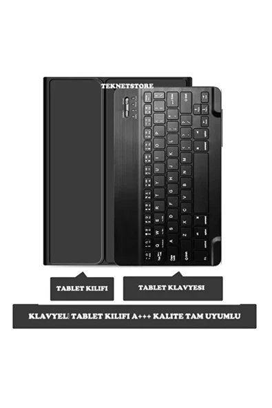 Apple Ipad Pro 4. Nesil M2 2022 11 Inç Uyumlu Bluetooth Klavyeli Kılıf Kalem Bölmeli (TÜRKÇE KLAVYE)  SİYAH - 2