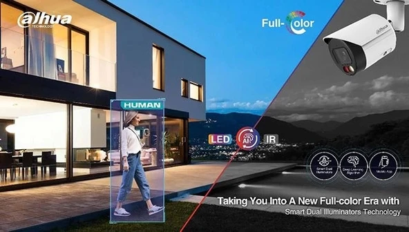 TEKNOTEG - DAHUA HAC-B1A21-U-IL-A 2 MP 3.6MM 4İN1 FULLCOLOR HDCVI BULLET KAMERA (AKILLI IŞIK)