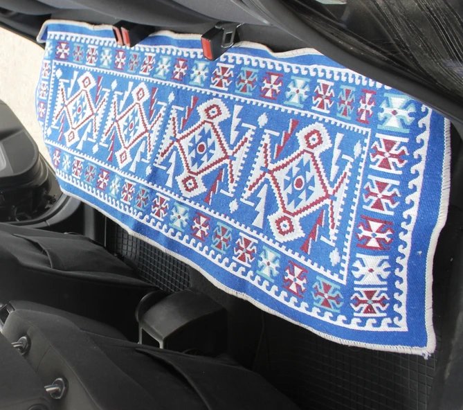 Pratik Oto Koltuk Kilim Seti • 3 Parça • Makine Dokuma • Akrilik & Polyester • Saçaklı - 8