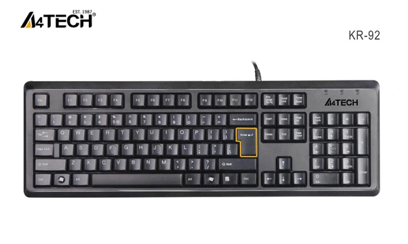 TEKNOTEG - A4 TECH KR-92 Q KLAVYE USB STANDART SİYAH - 5