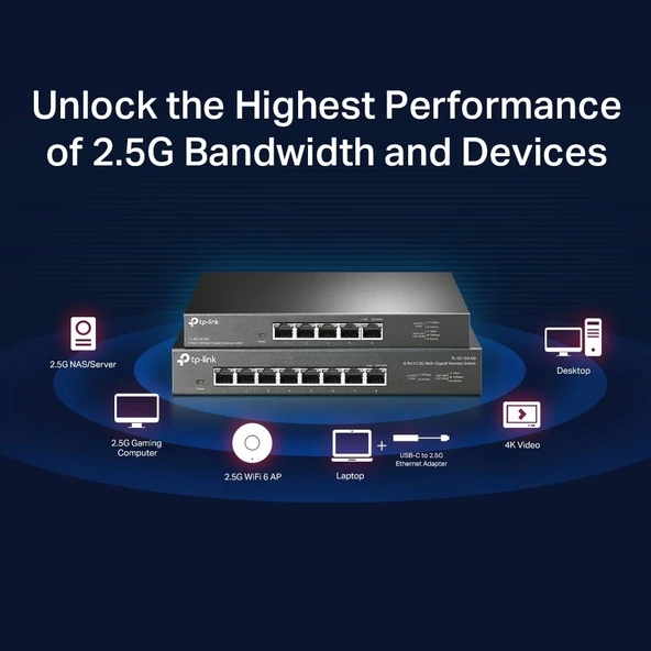 TEKNOTEG - TP-LINK TL-SG108-M2 8PORT 10/100/1000 YÖNETİLEMEZ SWITCH - 4