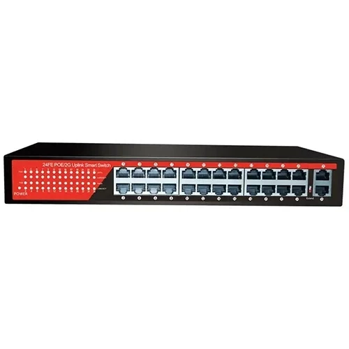 TEKNOTEG - EZCOOL EZ-24PSF 24 PORT 24xFE+2xGE GİGABİT POE SWİTCH 320W