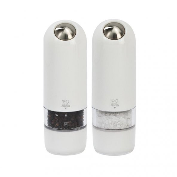 Galeri Kristal Peugeot Alaska Pilli Karabiber ve Tuz Değirmen Seti 16 Cm Beyaz