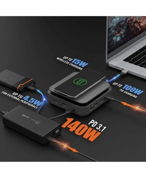 j5create USB-C Dock Çift 4K HDMI JCD3199 - 7