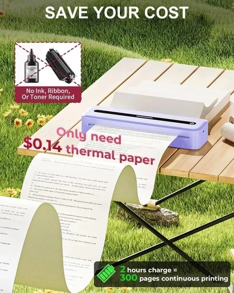 COLORWING M832 Seyahat için Kablosuz Taşınabilir Yazıcılar - 6