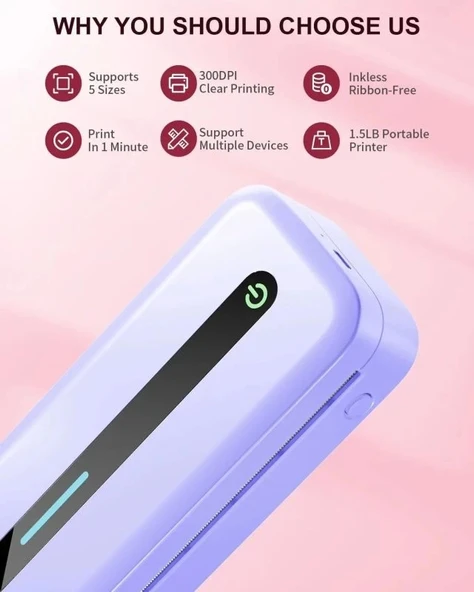 COLORWING M832 Seyahat için Kablosuz Taşınabilir Yazıcılar - 3