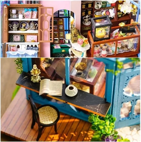 CUTEBEE DIY Oyuncak Ev Seti Artı Toz Geçirmez ve Müzik Hareketi - 5