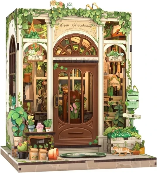 CUTEBEE Toz Kapaklı DIY Kitaplık Seti - Büyükbabanın Antika Dükkanı