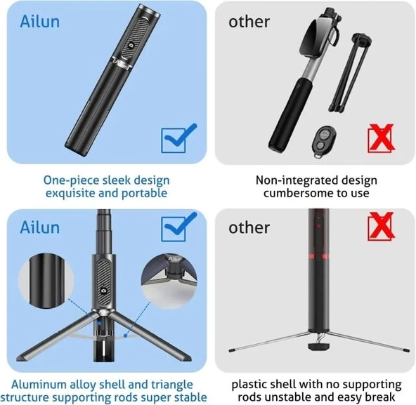 Ailun Selfie Çubuğu Tripod - 5