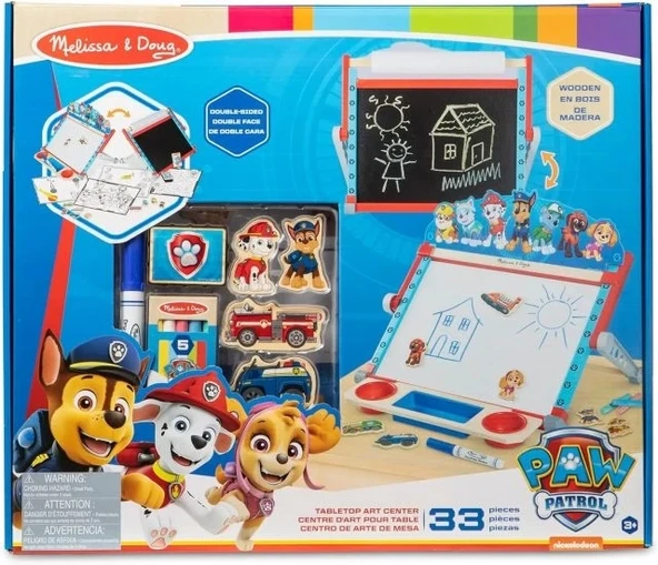 Melissa & Doug PAW Patrol Ahşap Çift Taraflı Masaüstü Şövale - 6