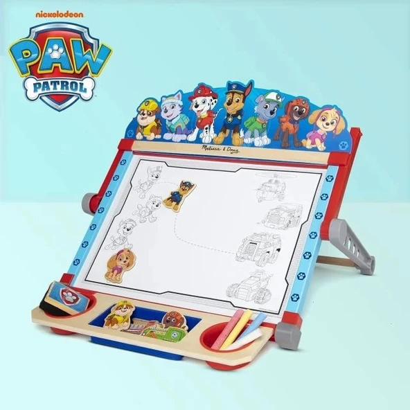 Melissa & Doug PAW Patrol Ahşap Çift Taraflı Masaüstü Şövale - 5