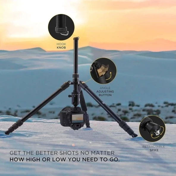KODAK Profesyonel 2'si 1 Arada Alüminyum Kamera Standı - 4
