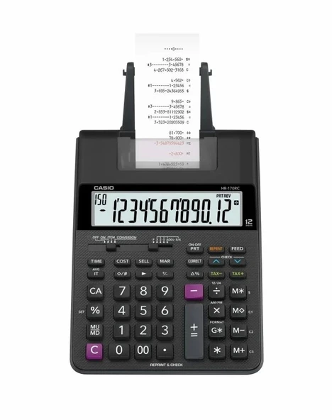 Casio HR-170 RC Plus Mini-Masaüstü Baskı Hesap Makinesi (HR-100TM'nin Yeni Versiyonu)