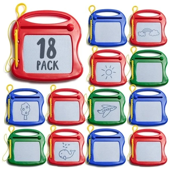 PREXTEX Mini Manyetik Çizim Tahtası Çocuklar İçin 18'li Paket - 1