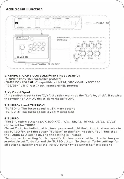 Mayflash F300 Arcade Switch İçin Fight Stick Joystick - 8