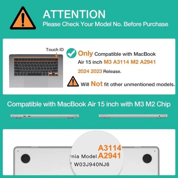 MOSISO MacBook Air ile Uyumlu 15 inç Kılıf - 5