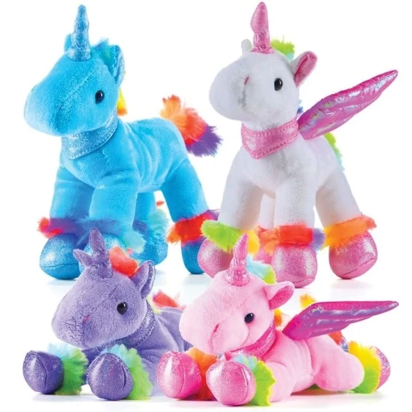 PREXTEX Unicorn Doldurulmuş Hayvanlar 4 Parça