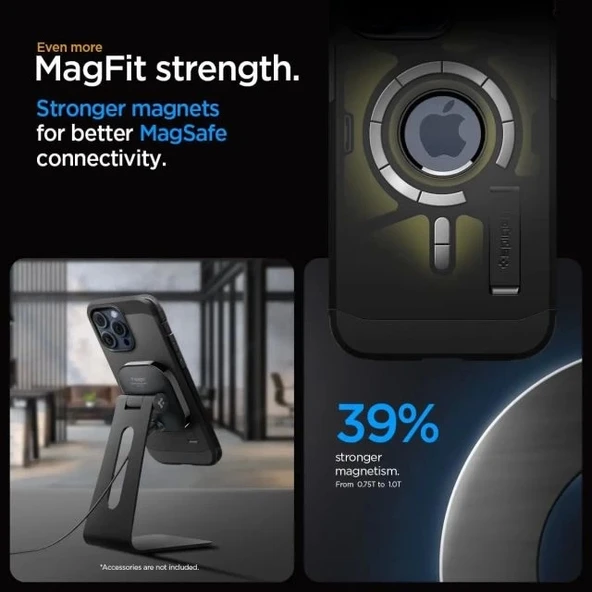 Spigen iphone 15 Pro Max Manyetik Tough Armor MagFit Kılıf - 5