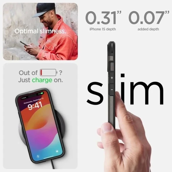 Spigen iphone 15 Pro Max Manyetik Tough Armor MagFit Kılıf - 8