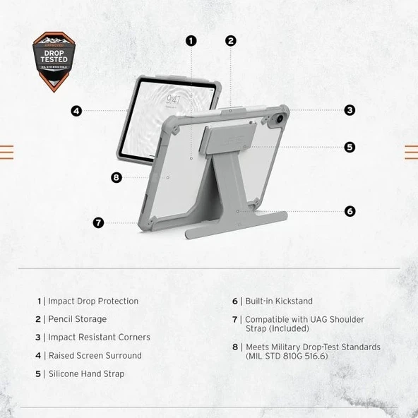 UAG iPad 10.9” 10. Nesil 2022 Ayarlanabilir Standlı Kılıf - 2