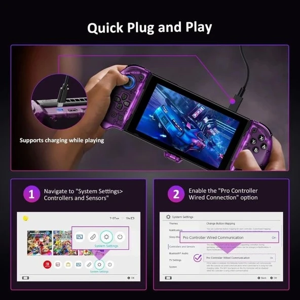 NexiGo Hall Effect Gripcon Kickstand ve TV Bağlantısı için HDMI Çıkışı - 8