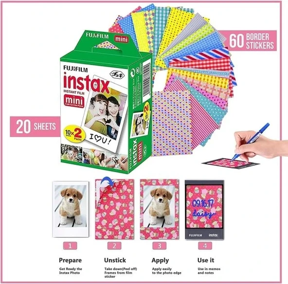 Fujifilm Instax Mini 11 Anlık Kamera Taşıma Çantası/Değer Paketi (20 Sayfa) - Mor - 3