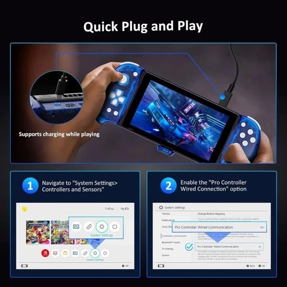 NexiGo Hall Effect Gripcon Kickstand ve TV Bağlantısı için HDMI Çıkışı - 7