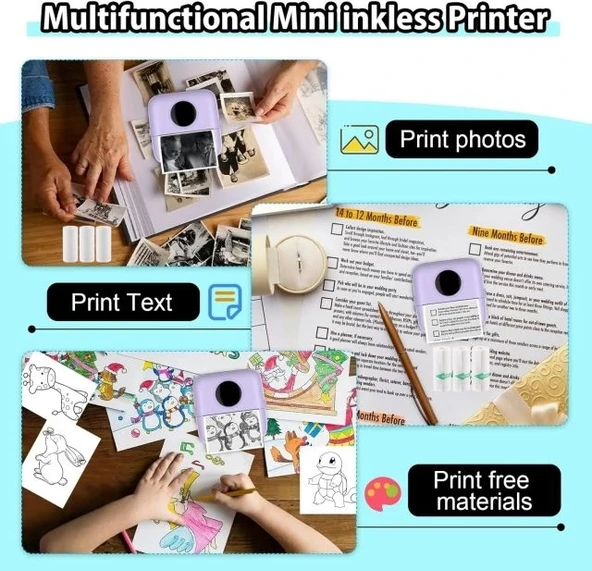 HuiJuKeJi Mini Etiket Yazıcısı - 6