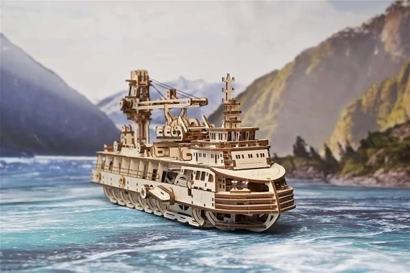 Ugears 3D Puzzle Araştırma Gemisi - 6