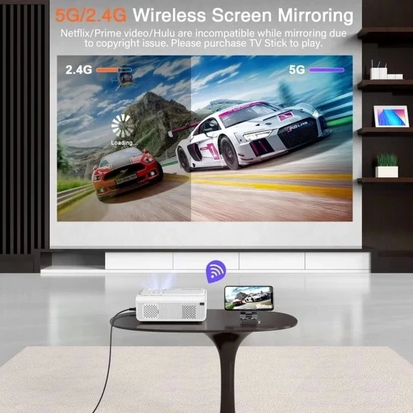 AuKing Mini Projektör C 6D/4P-Keystone Projector