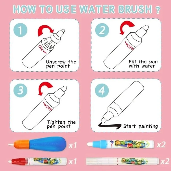 TOYK Kids Renkli Doodle Çizim Matı Okyanus - 3