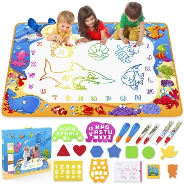 TOYK Kids Renkli Doodle Çizim Matı Okyanus