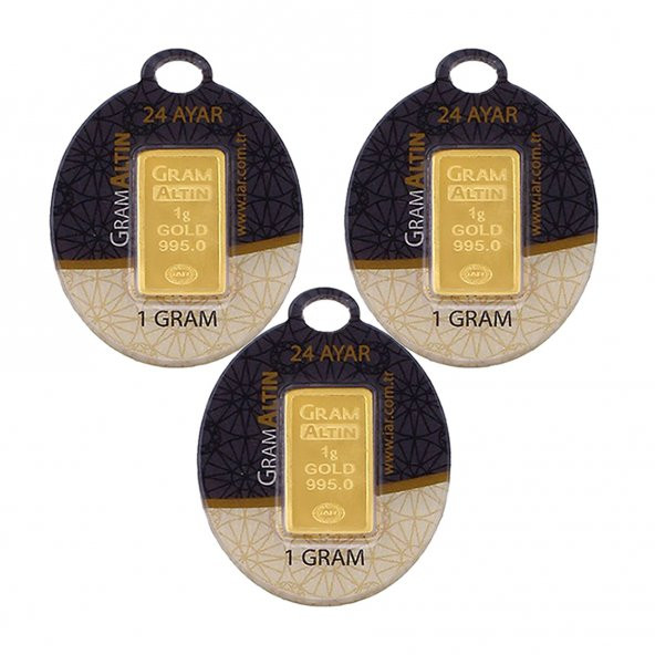 3 Adet 1 gr 24 Ayar Gram Altın - 1