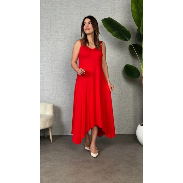 Lucky Life Kadın Omuz Askılı Toka Detay Maxi Boy Elbise - Resim 3