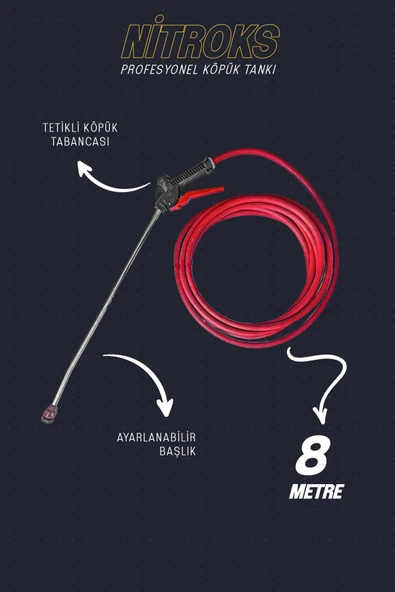 Nitroks Profesyonel Oto Yıkamacılara Özel 100 Lt Model Köpük Püskürtme Tankı Kırmızı - 4