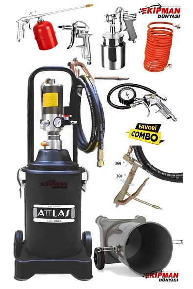 PROXTECH Attlas 12 Litre Havalı Gres Pompa ve Havalı Alet Seti Süper Set Süper Kalite