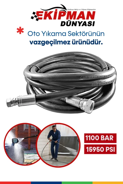WORKMASTER SEL 5/16 R2 YÜKSEK BASINÇLI OTO YIKAMA HORTUMU 20 MT ÇİFT TELLİ (1100 BARA KADAR DAYANIKLI) - 2